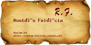 Rostás Felícia névjegykártya